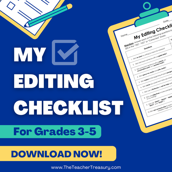 editing checklist for elementary students