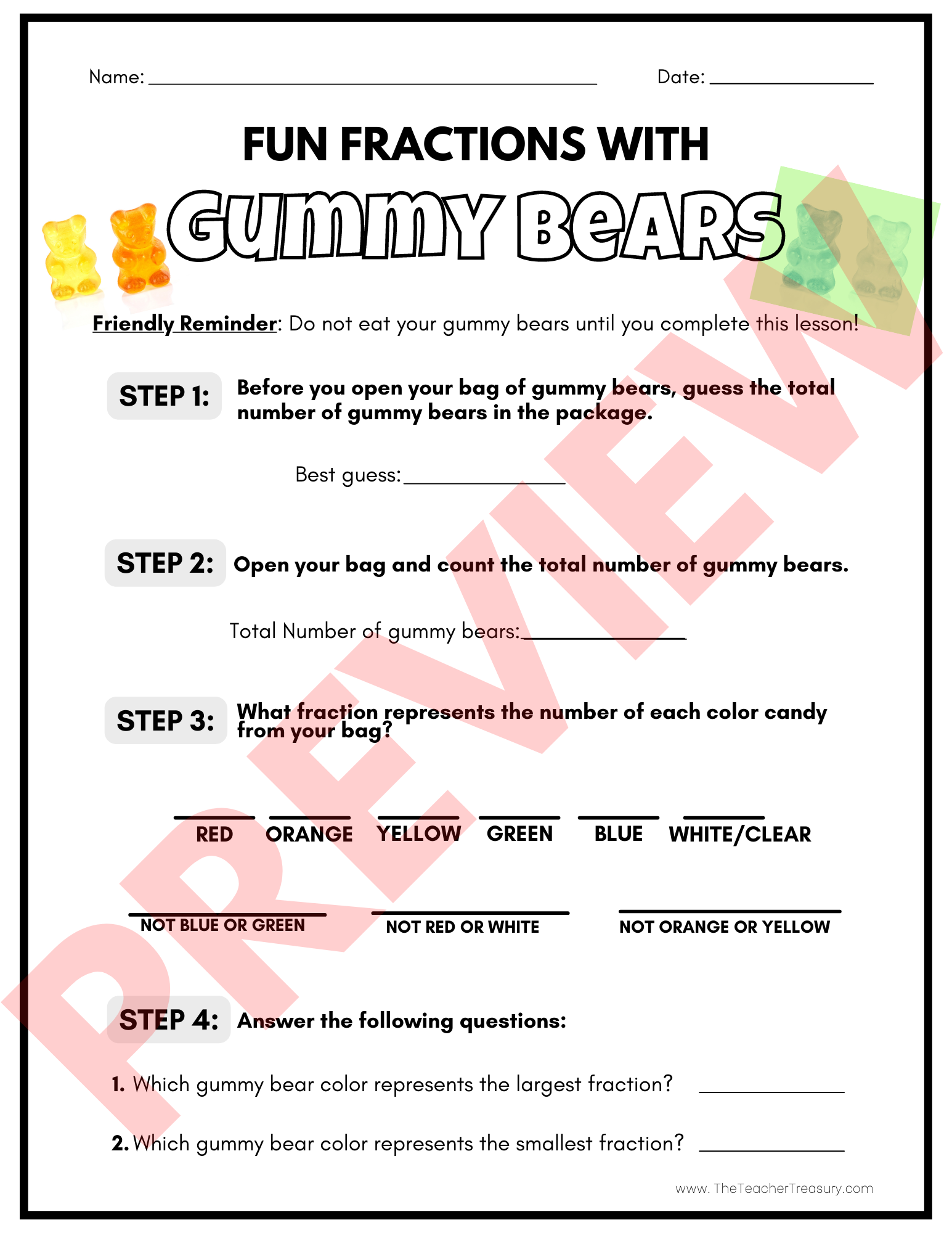 Gummy bear lesson
